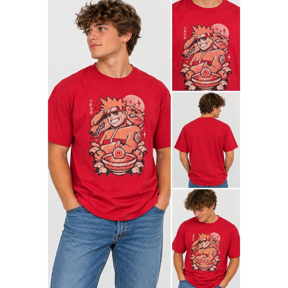 Naruto Ramen Bowl Anime Graphic T-Shirt Red XL NEW Port & Company